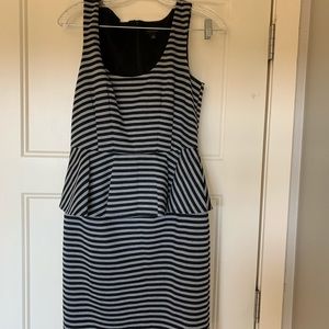 Ann Taylor Striped Ruffle Dress